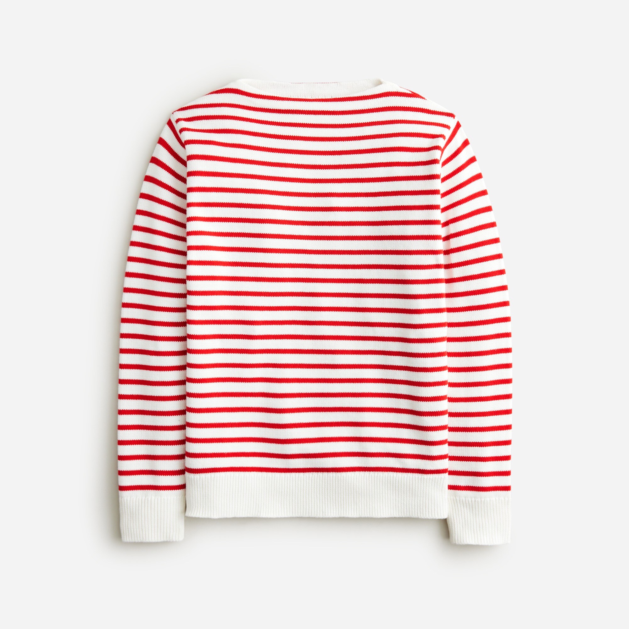 Cotton boatneck sweater in stripe