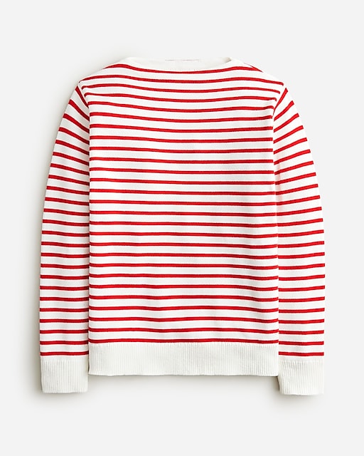 mens Cotton boatneck sweater in stripe
