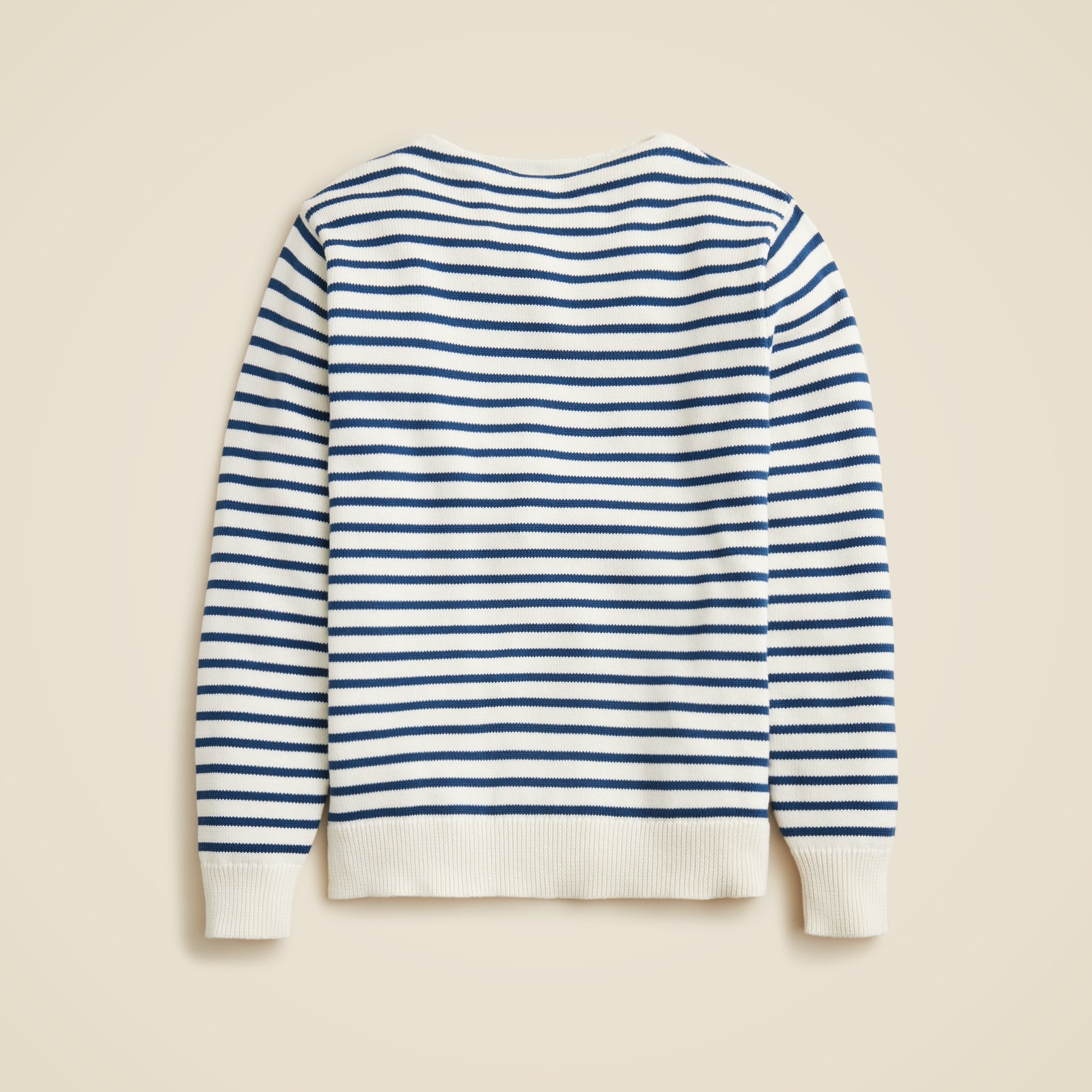 Cotton boatneck sweater in stripe