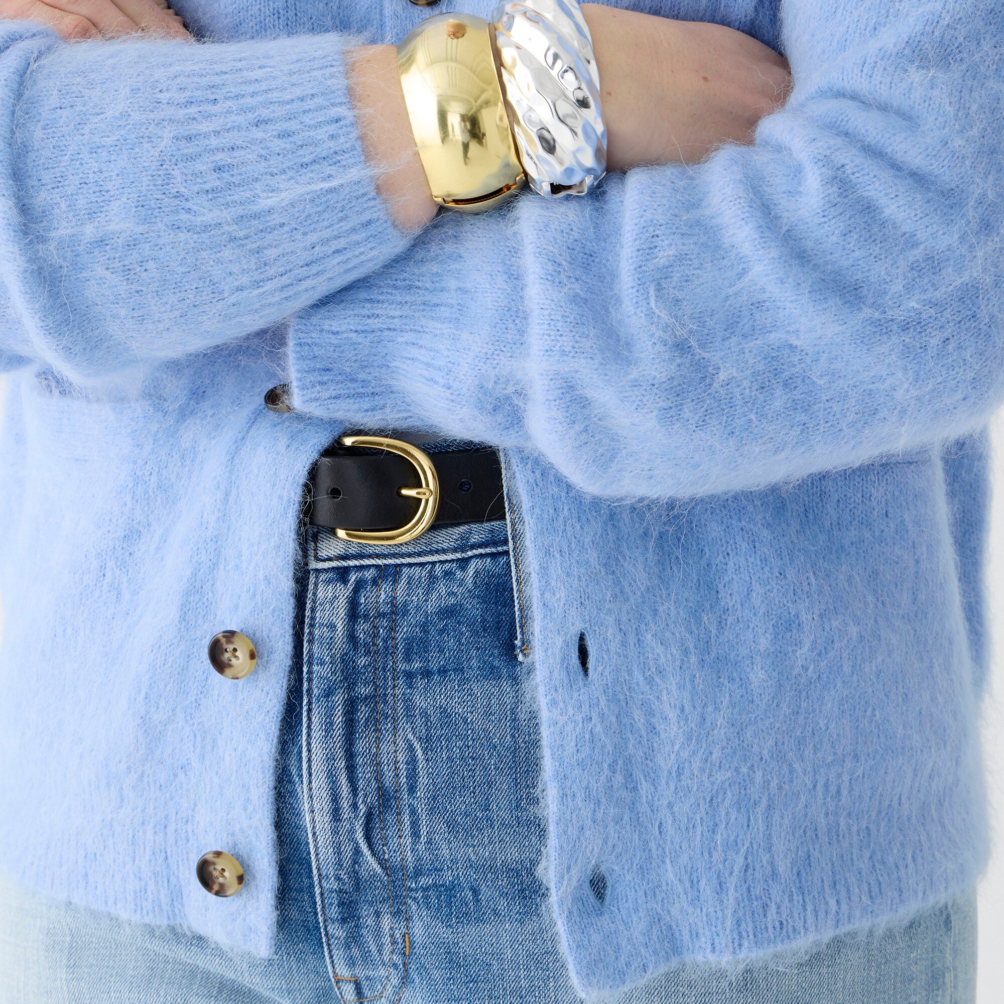 Alpaca-blend V-neck cardigan