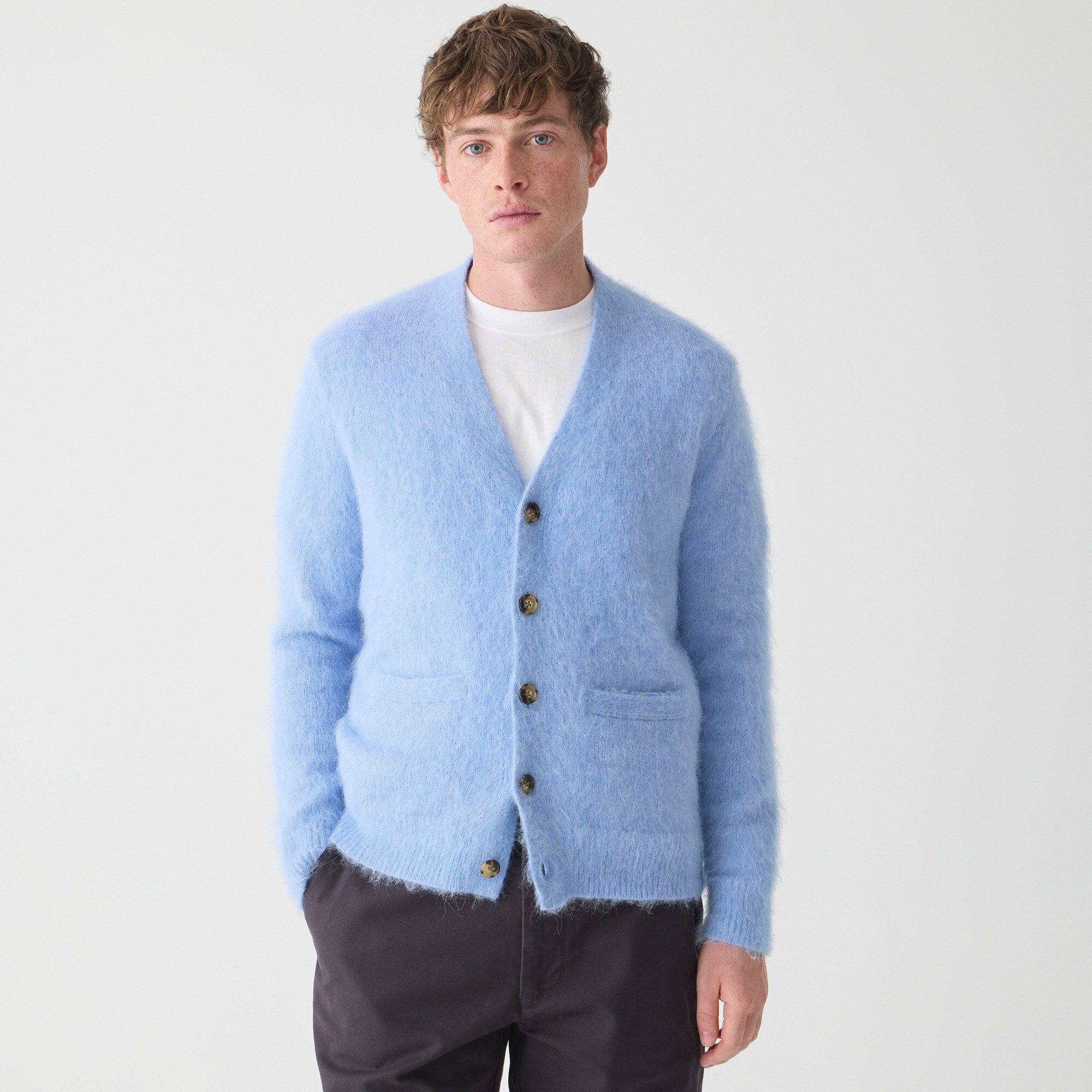 Alpaca-blend V-neck cardigan