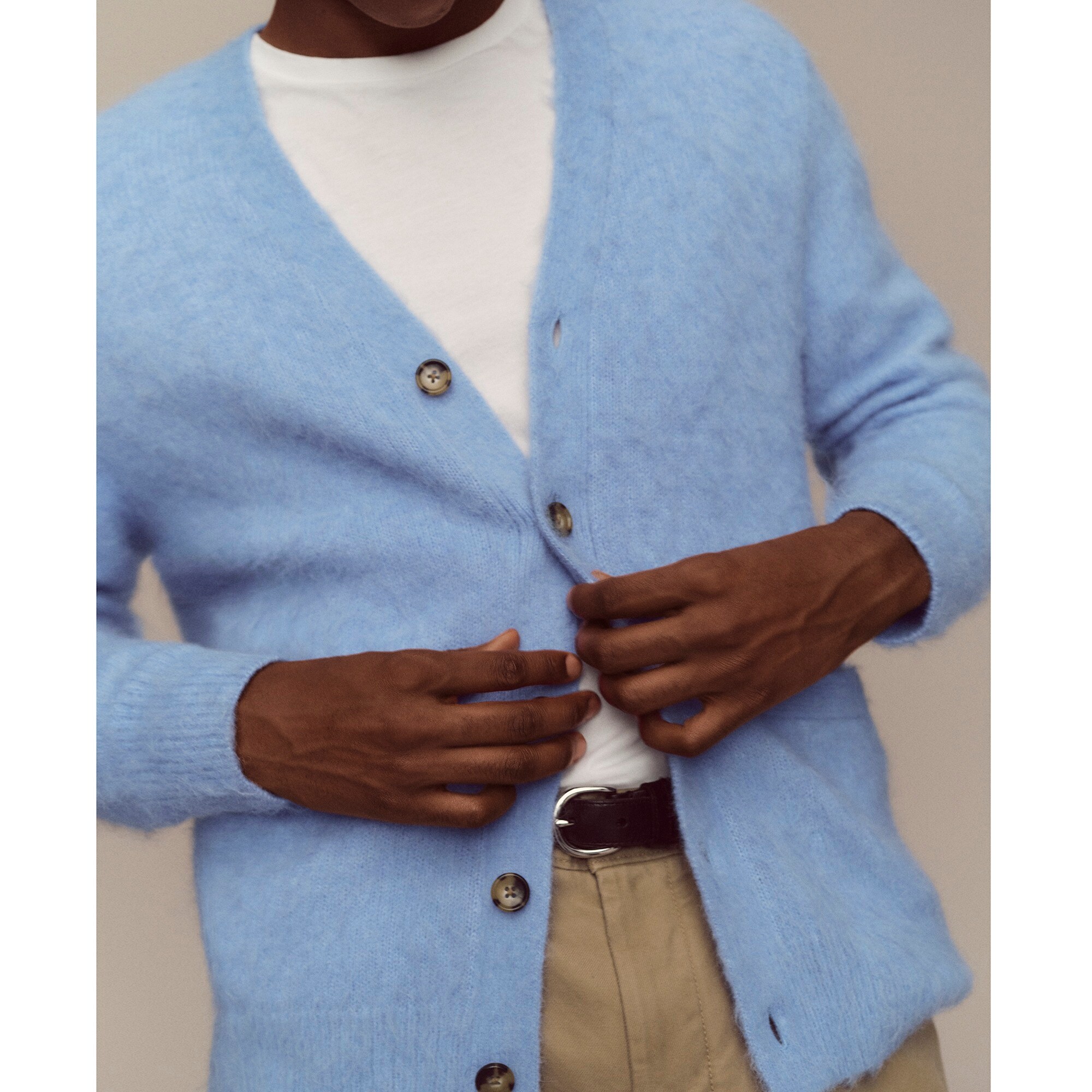 Alpaca-blend V-neck cardigan