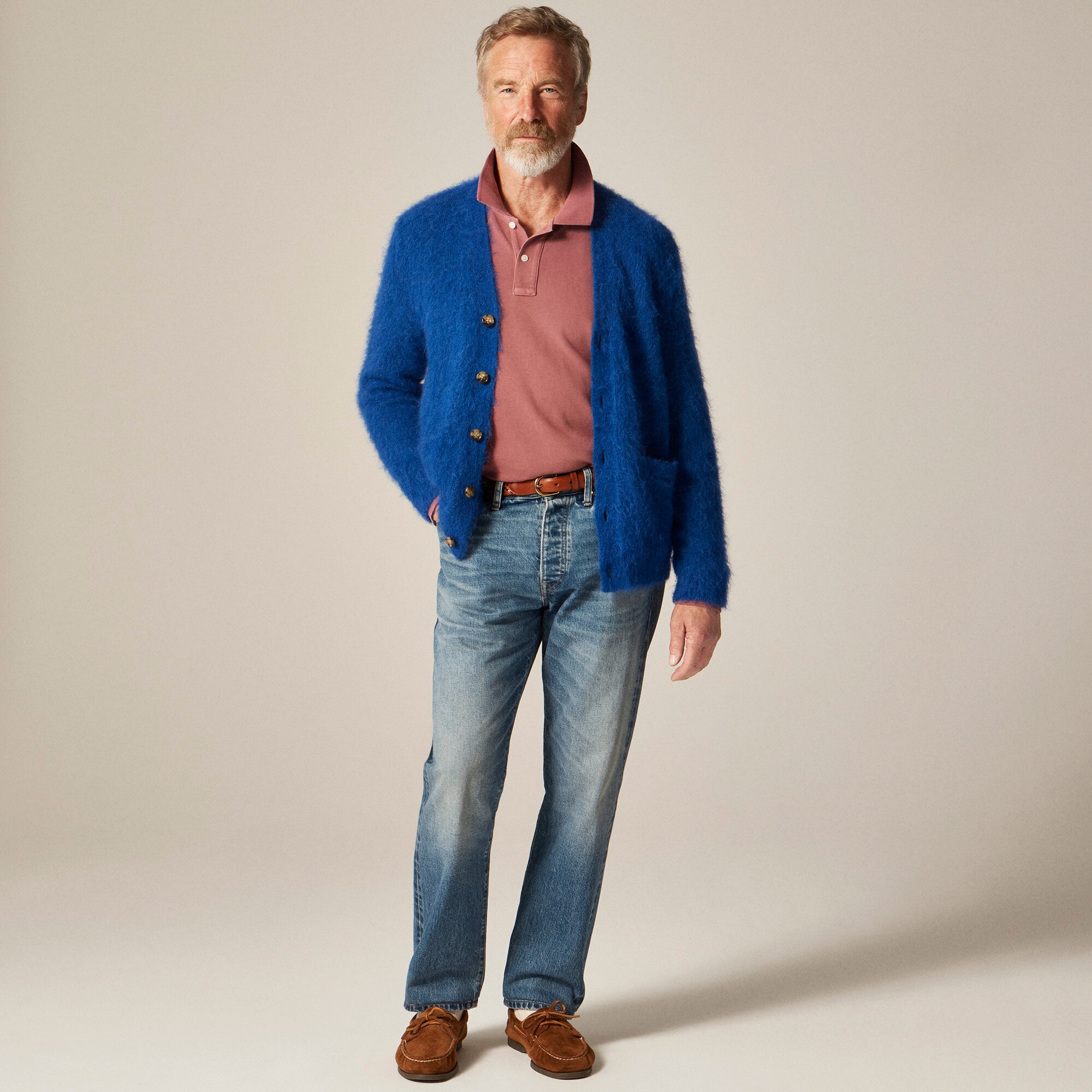 Alpaca-blend V-neck cardigan