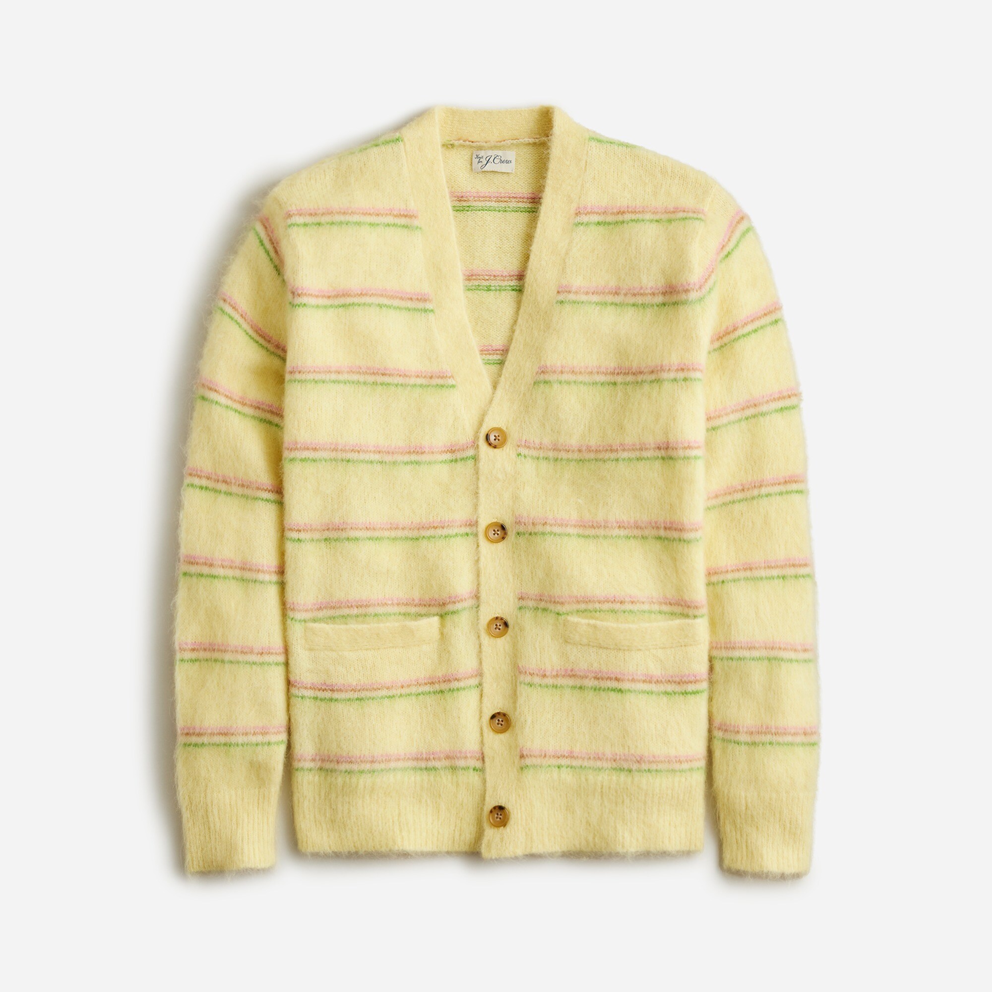 Alpaca-blend V-neck cardigan in stripe