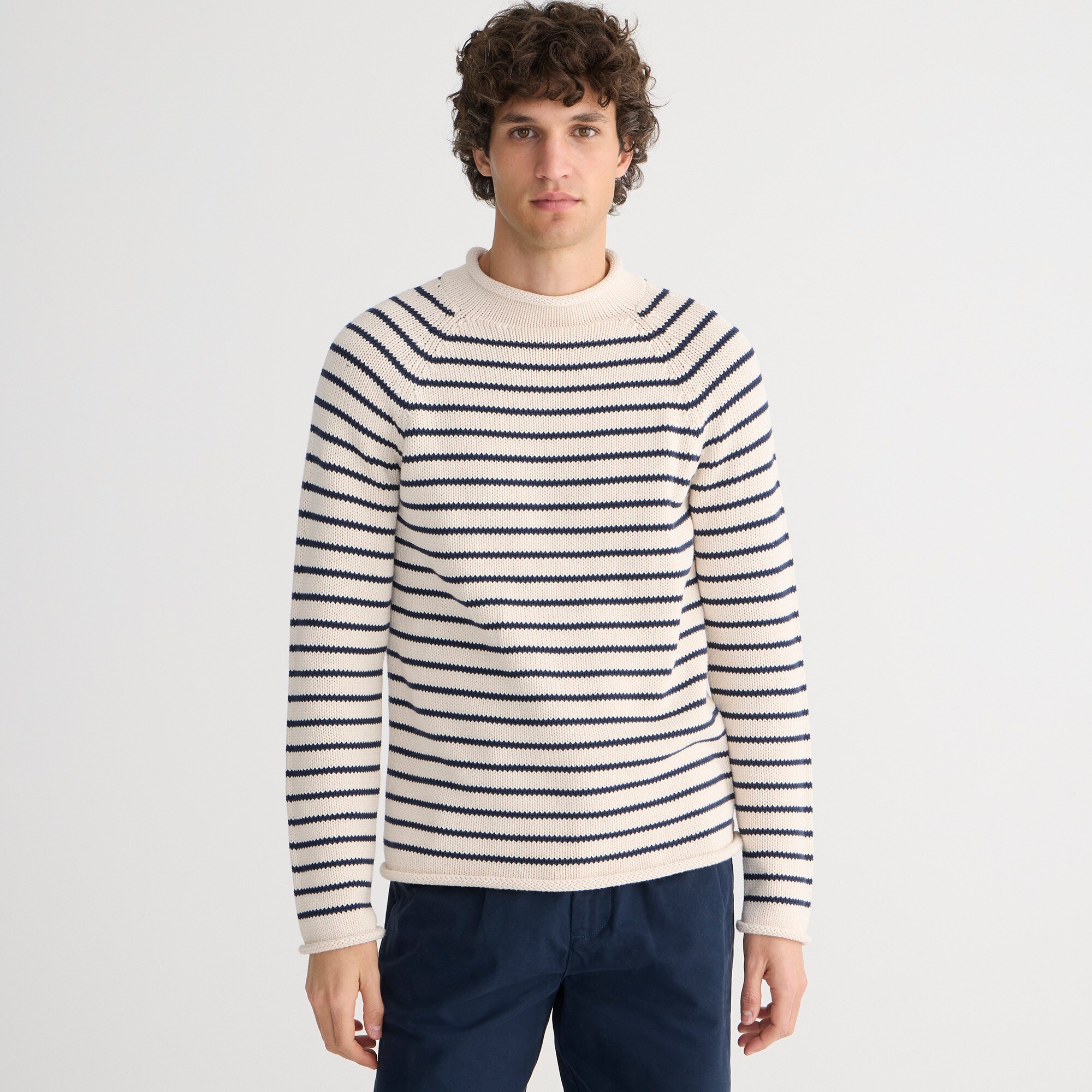 mens 1988 heritage cotton Rollneck&trade; sweater in stripe