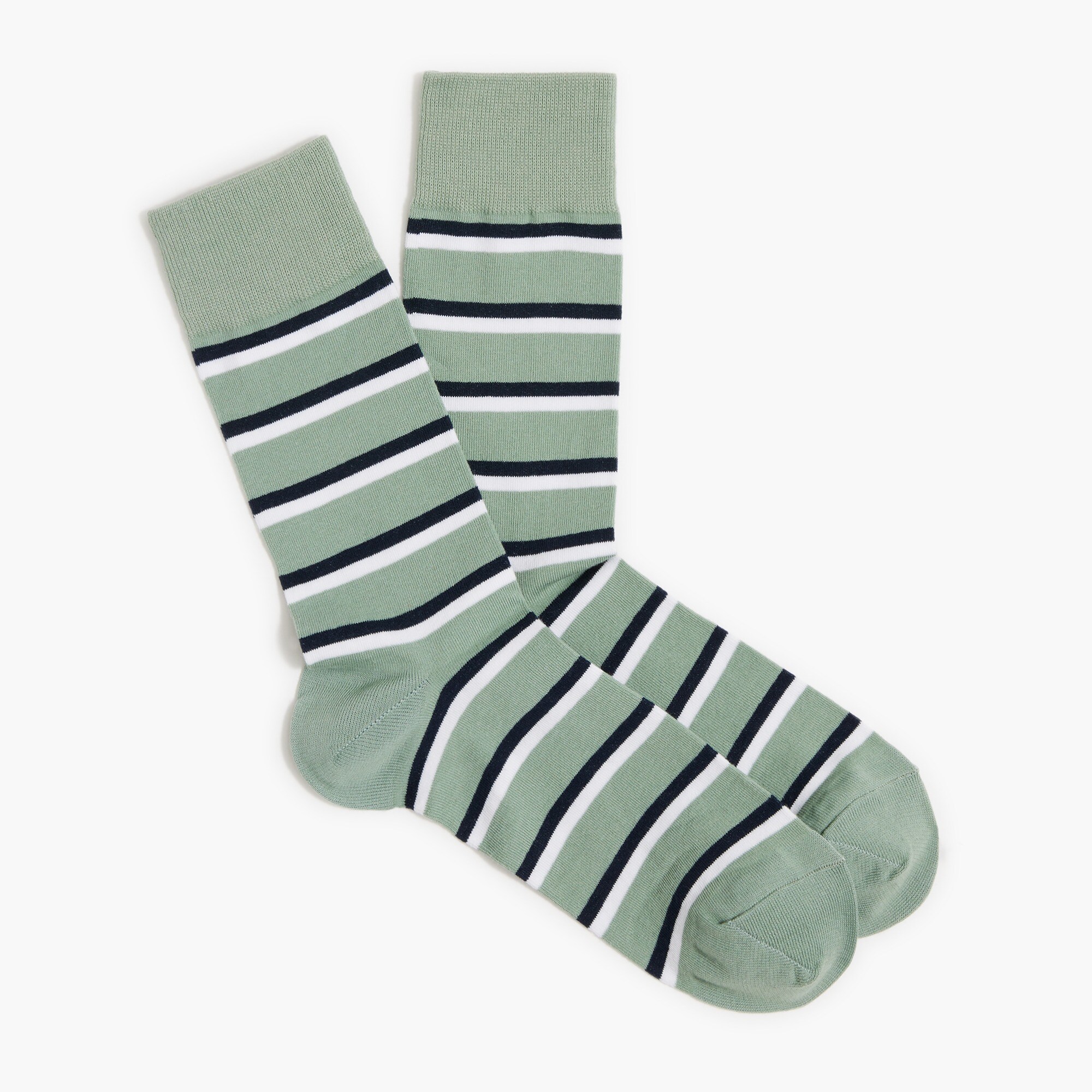 thumbnail image 2 of Sassy Walk Men’s Striped Mid-Calf Socks – Multicolor Cotton – Breathable, All Seasons – Size 7-10 2 of 4