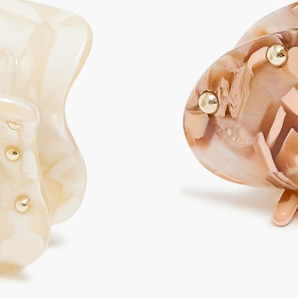 Bead-lined tortoise claw hair clips set GOLD factory: bead-lined tortoise claw hair clips set for women