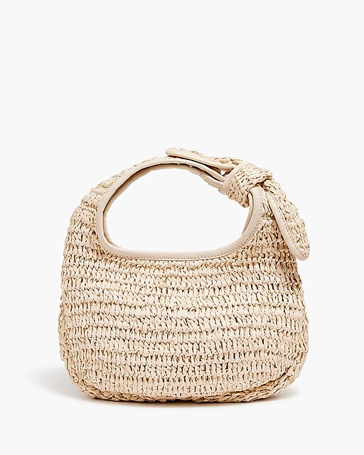 womens Mini knotted straw bag