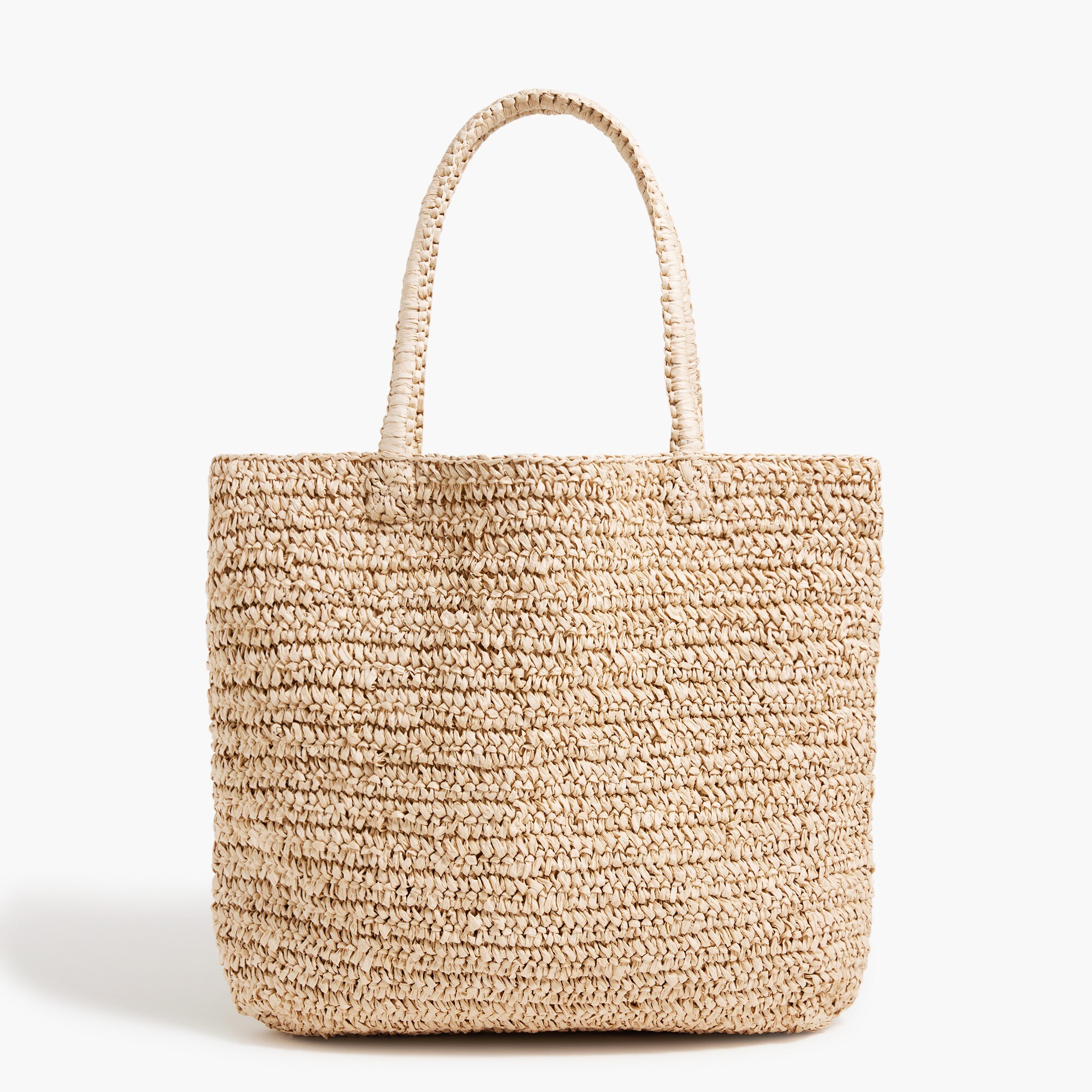 Packable straw tote bag