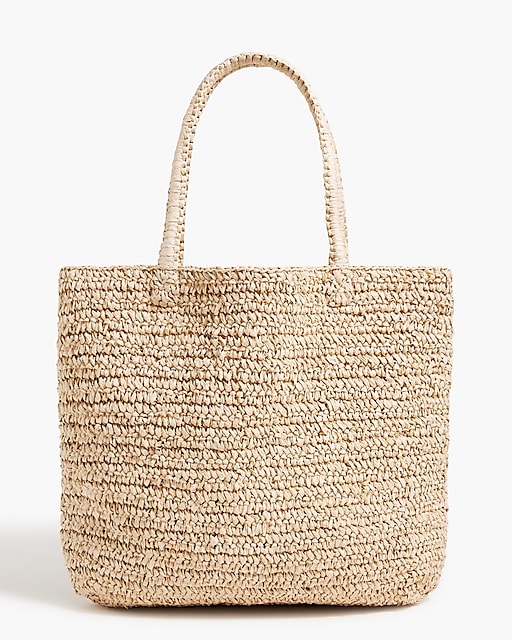 womens Packable straw tote bag