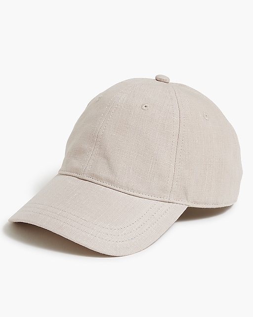  Linen-blend baseball cap