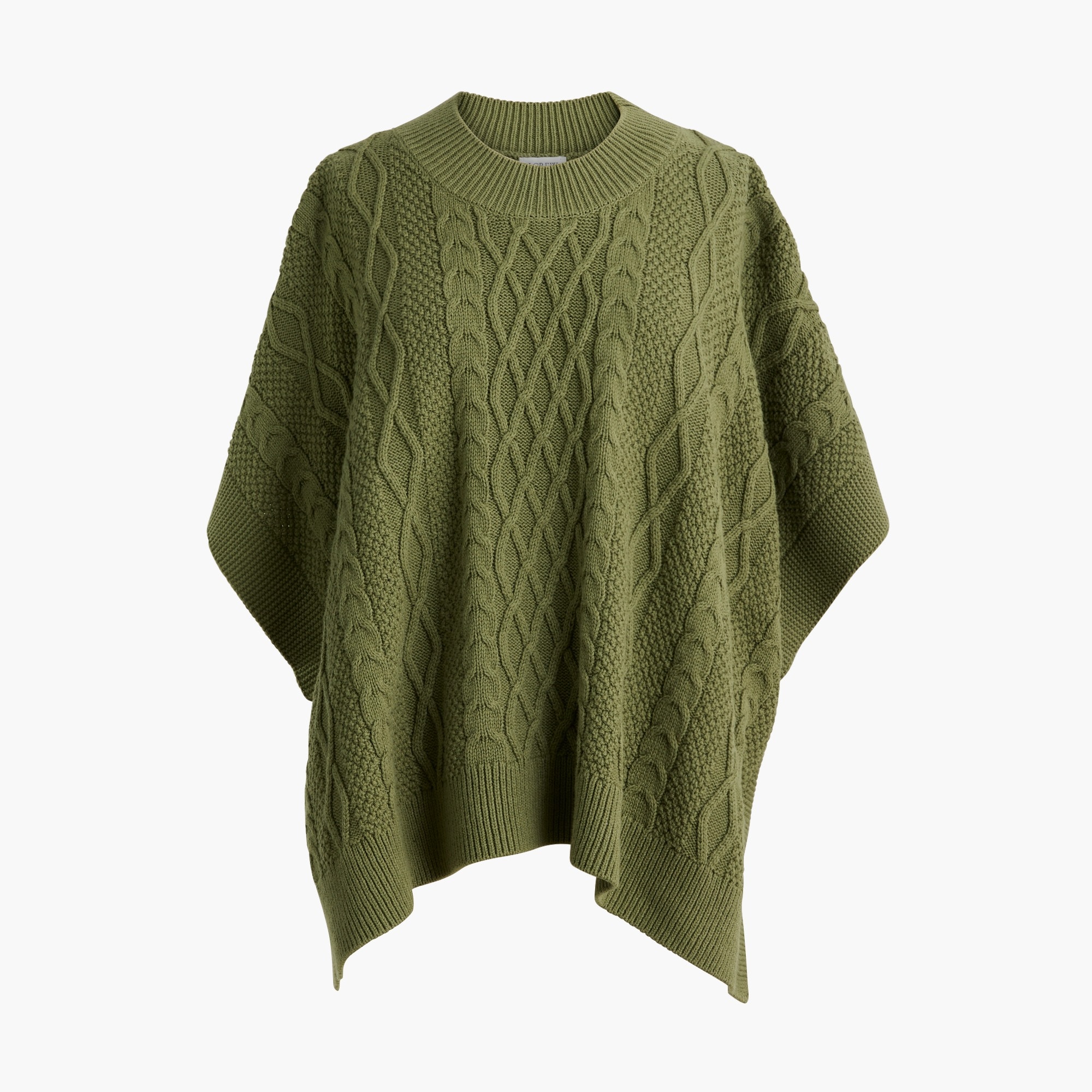  Fisherman cable-knit poncho