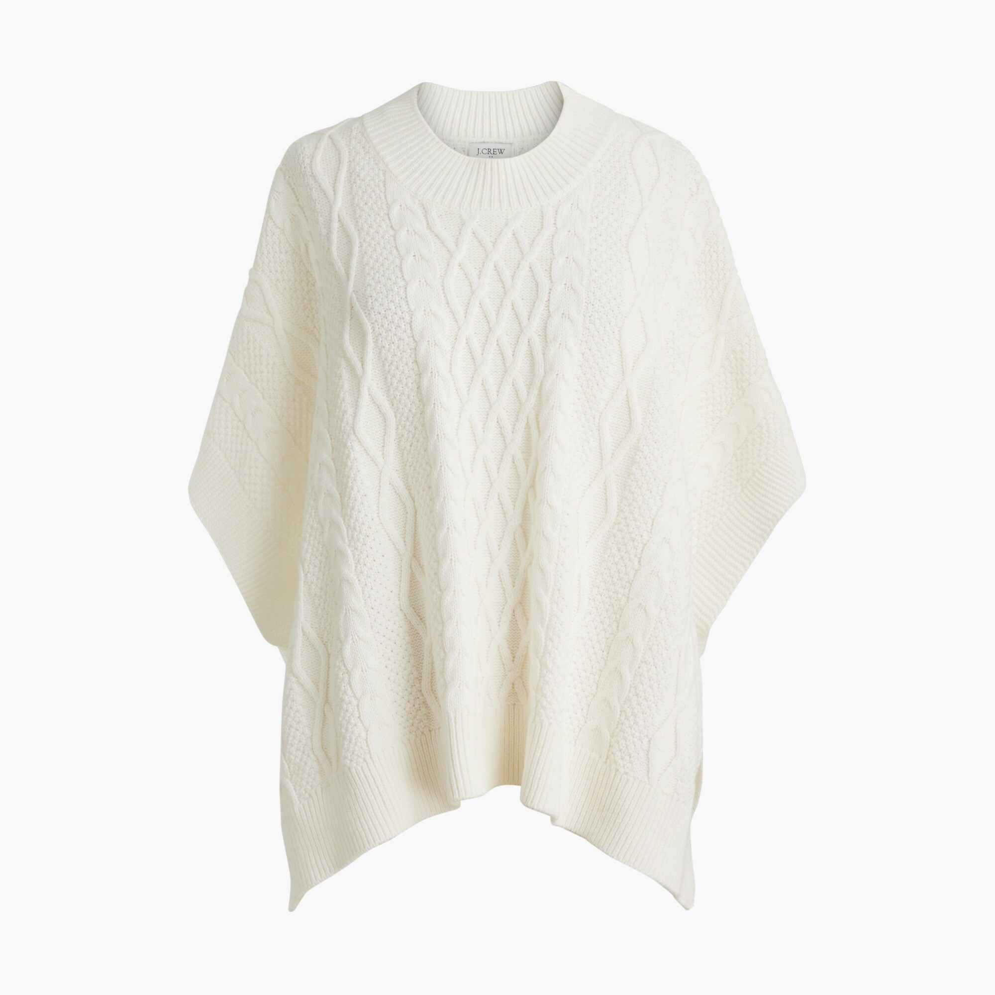 Fisherman cable-knit poncho