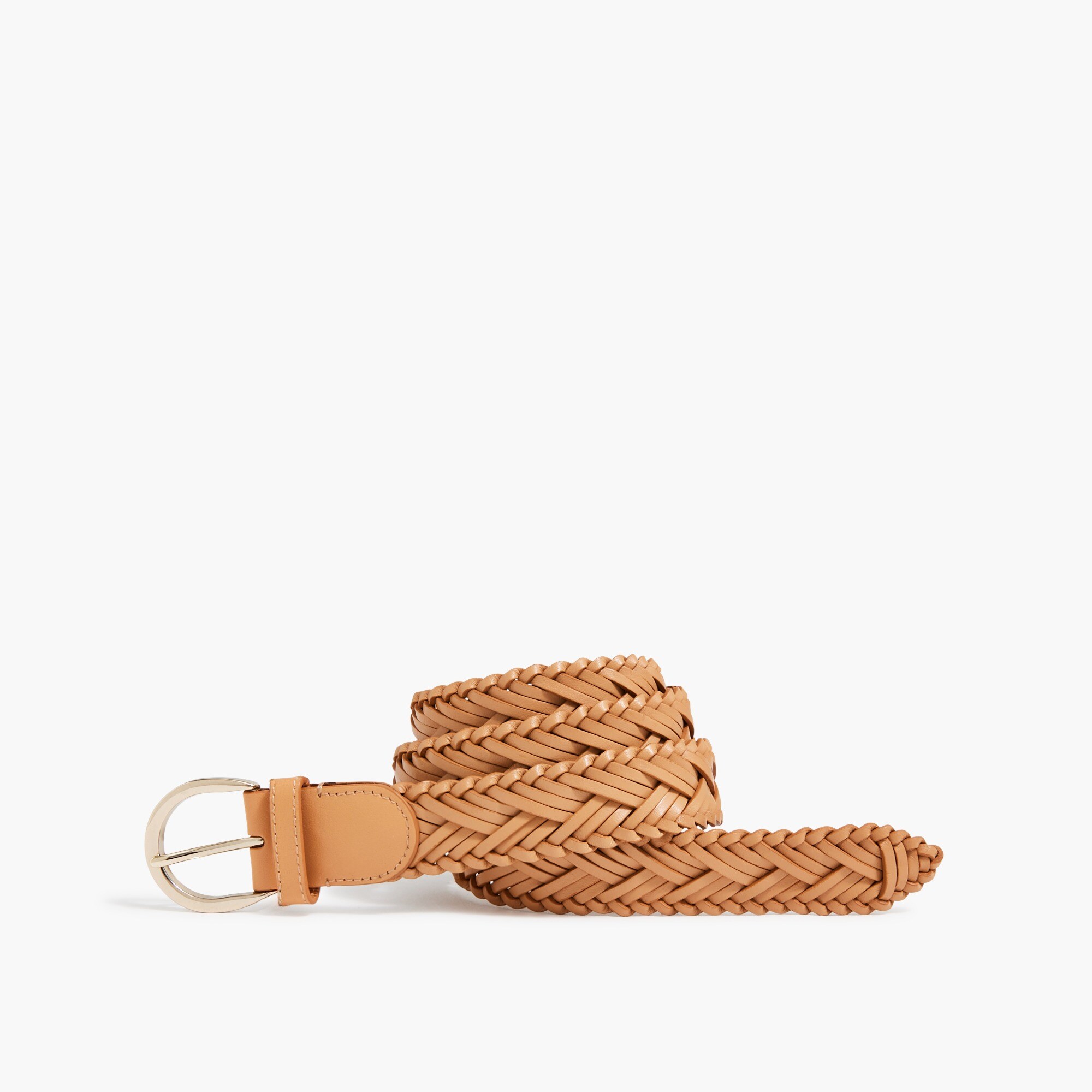 Woven leather belt