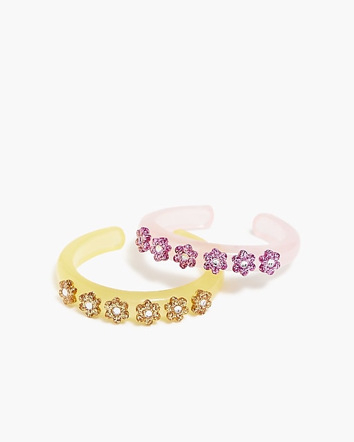  Girls' flower bracelet cuffs set-of-two