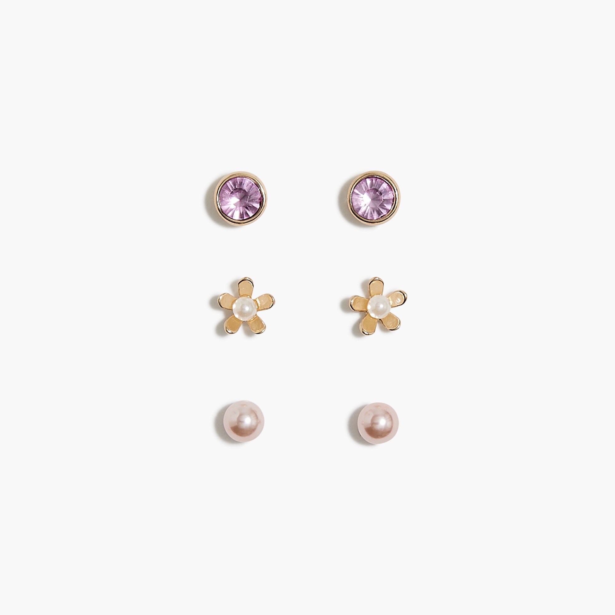 Girls' multicolor pearl earrings pack