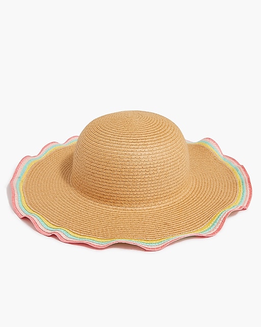  Girls' multicolor straw hat