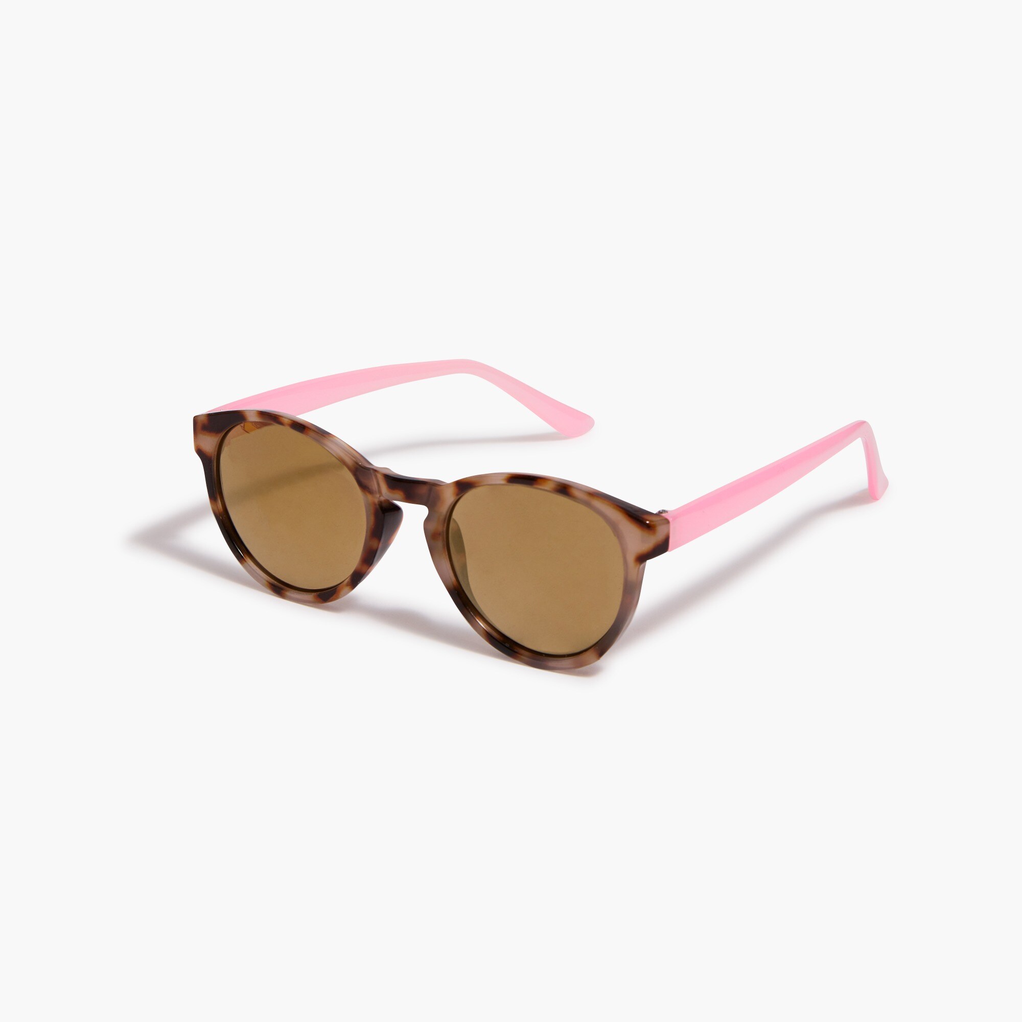 girls' rounded-frame tortoise sunglasses for girls