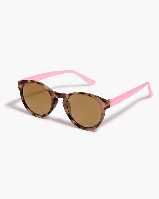  Girls' rounded-frame tortoise sunglasses