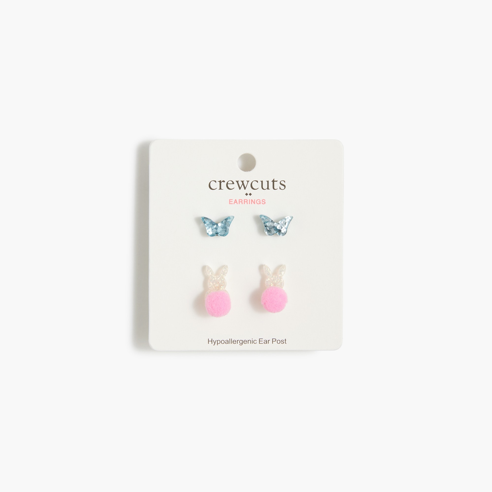 Girls' bunny and butterfly earrings set-of two