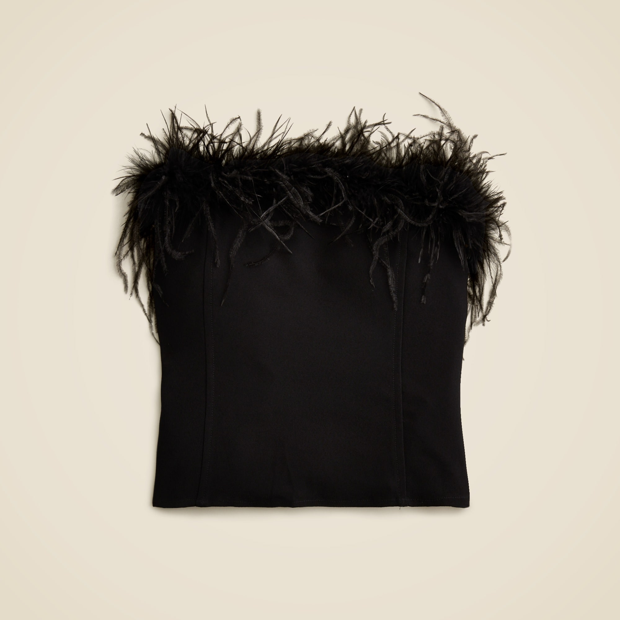 Limited-edition Anna October© X J.Crew Feather-trim Strapless Top