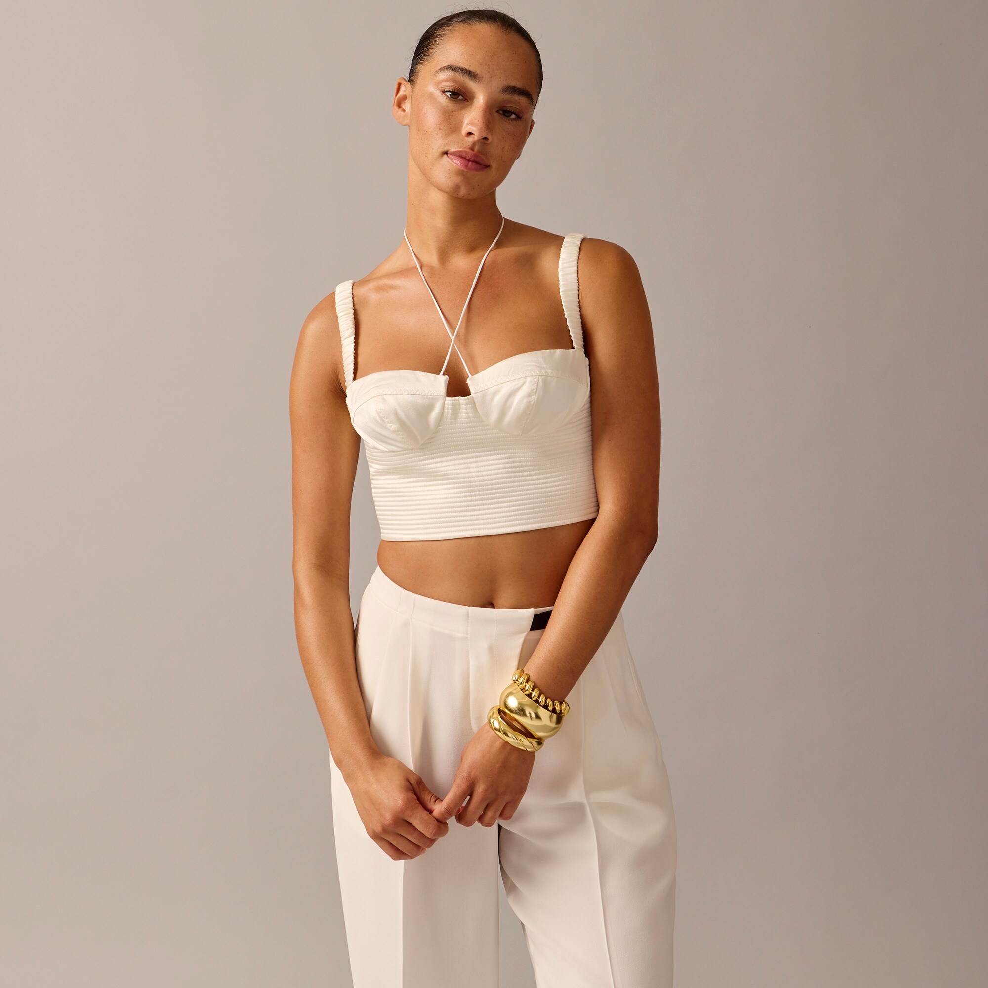 Limited-edition Anna October© X J.Crew cropped bustier top