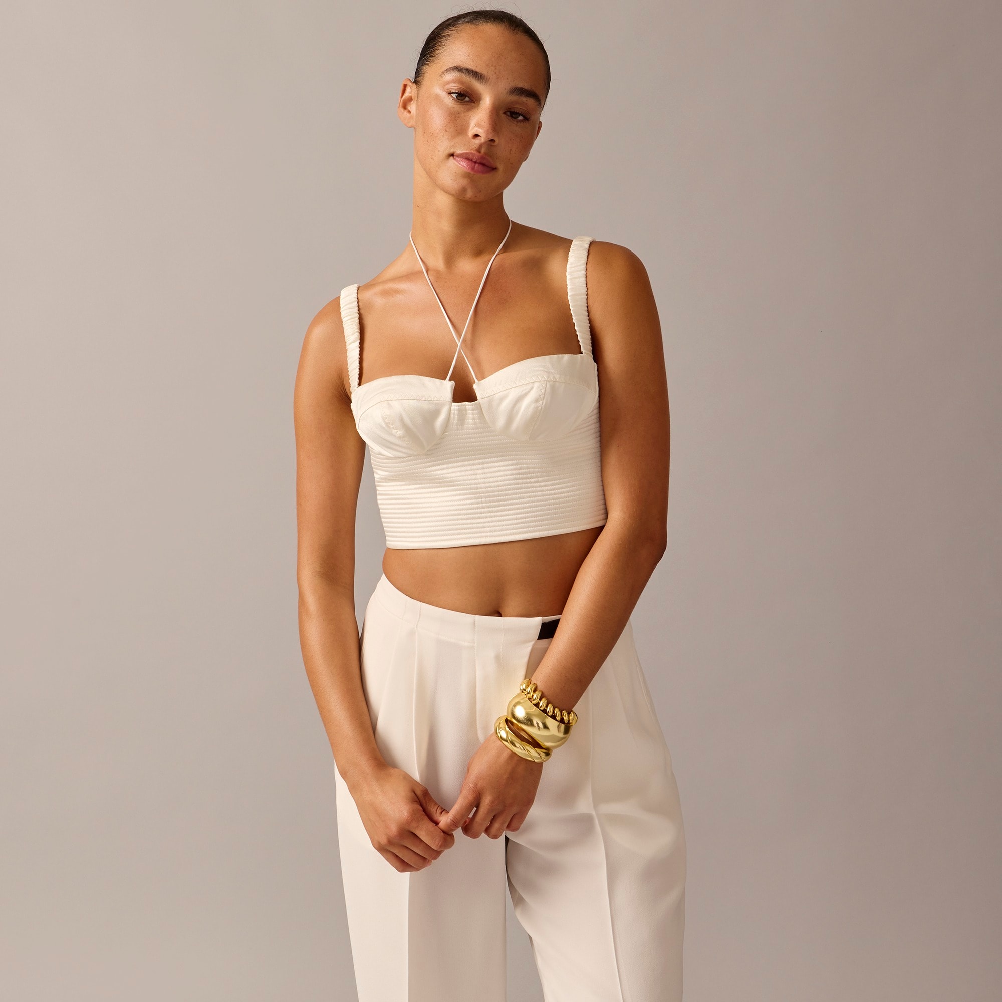 Limited-edition Anna October© X J.Crew cropped bustier top