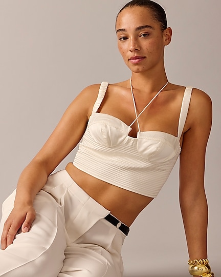 j.crew: limited-edition anna october&copy; x j.crew cropped bustier top for women