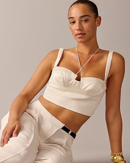 womens Limited-edition Anna October&copy; X J.Crew cropped bustier top