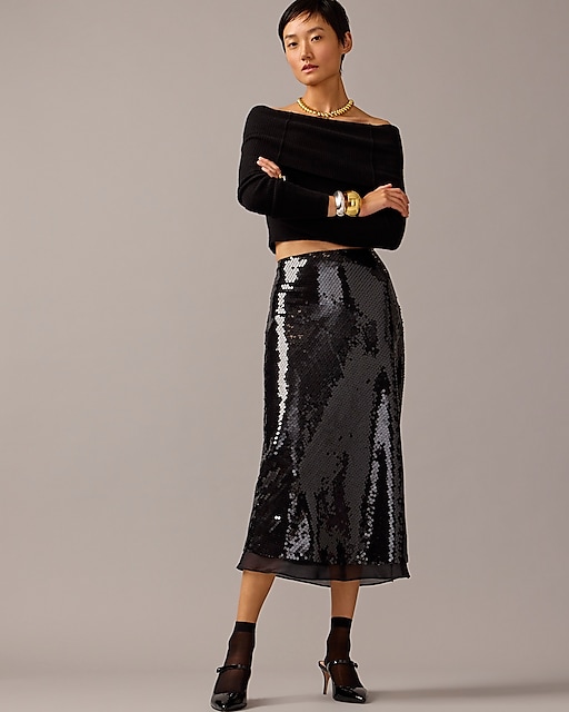 womens Limited-edition Anna October&copy; X J.Crew sequin skirt