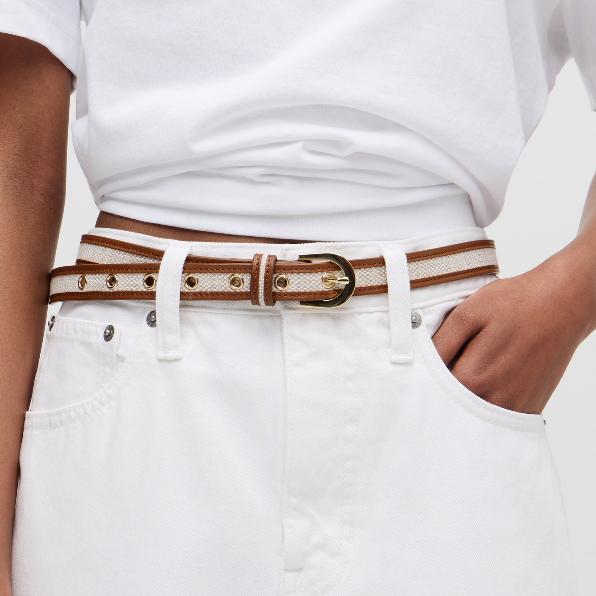 j.crew: slim classic belt in italian leather for women