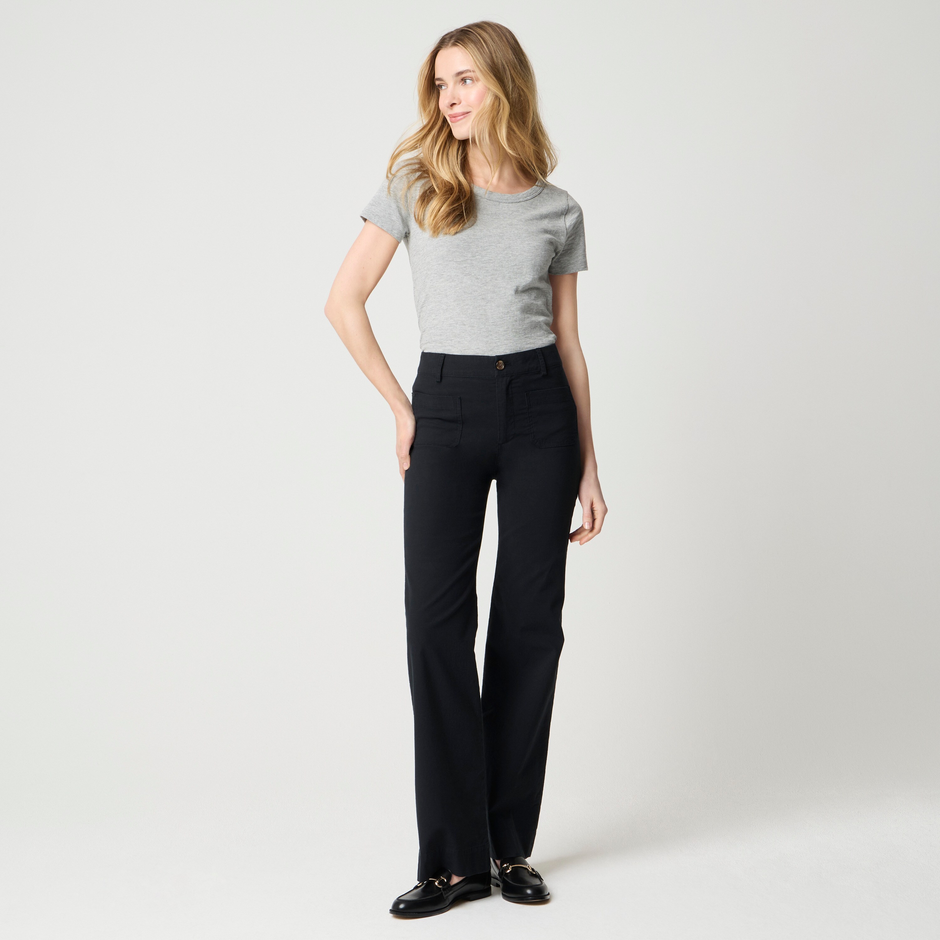 womens Lizzie high-rise patch-pocket wide-leg pant