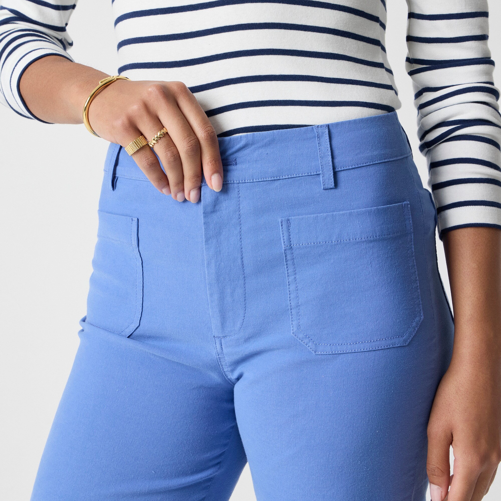 Lizzie high-rise patch-pocket wide-leg pant