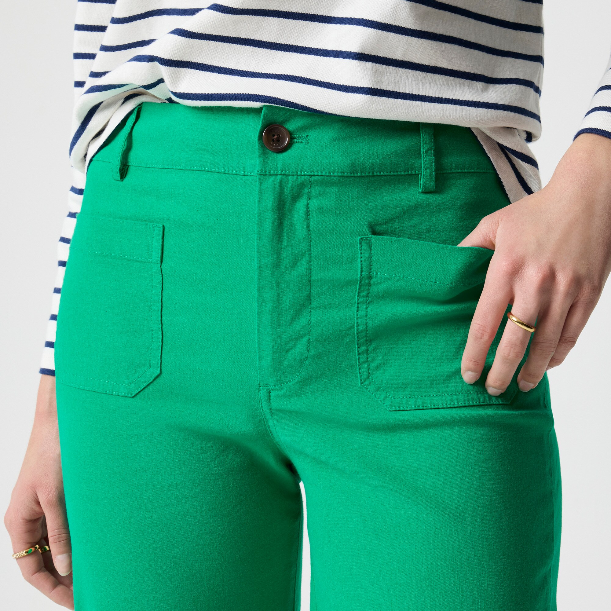 Lizzie high-rise patch-pocket wide-leg pant