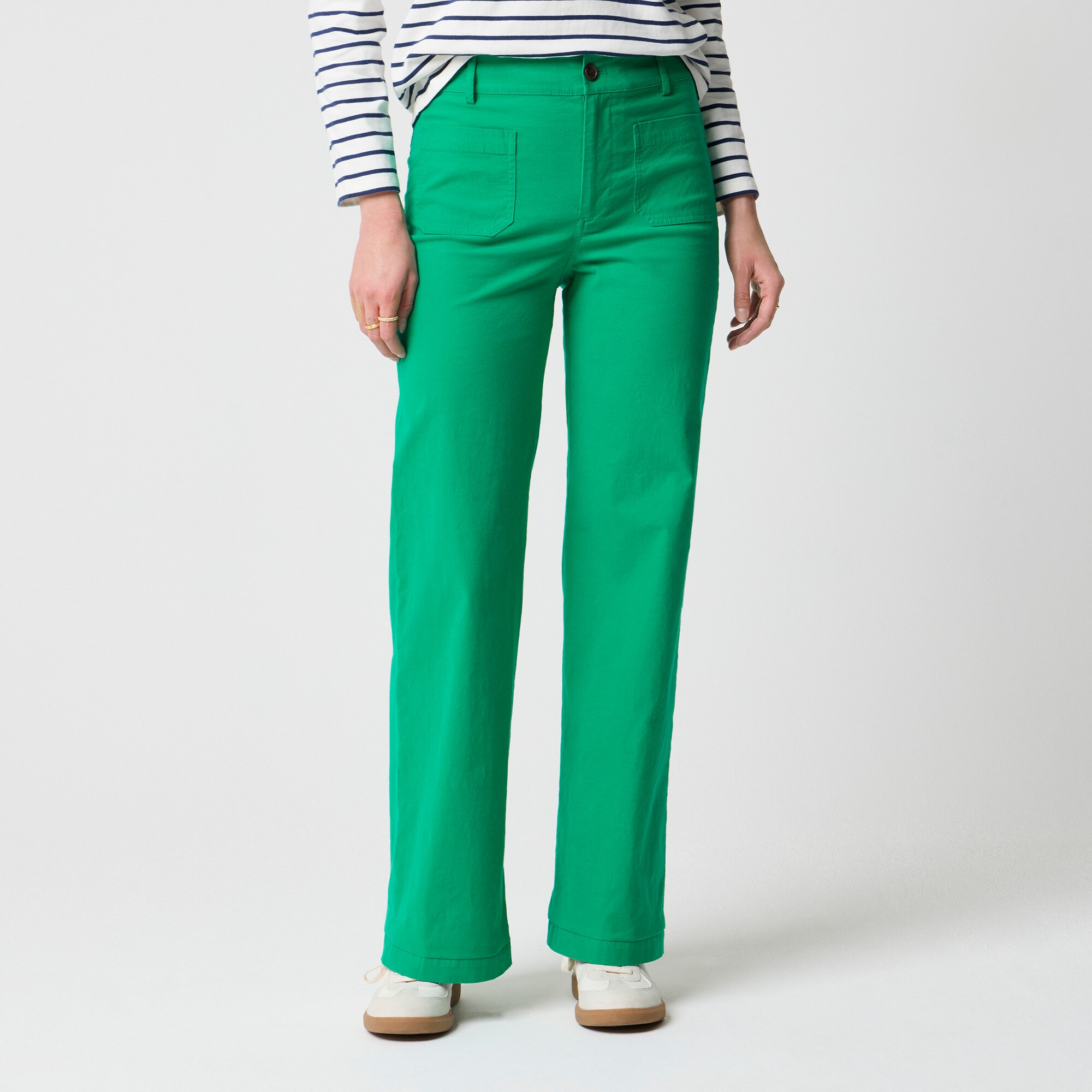 Lizzie high-rise patch-pocket wide-leg pant