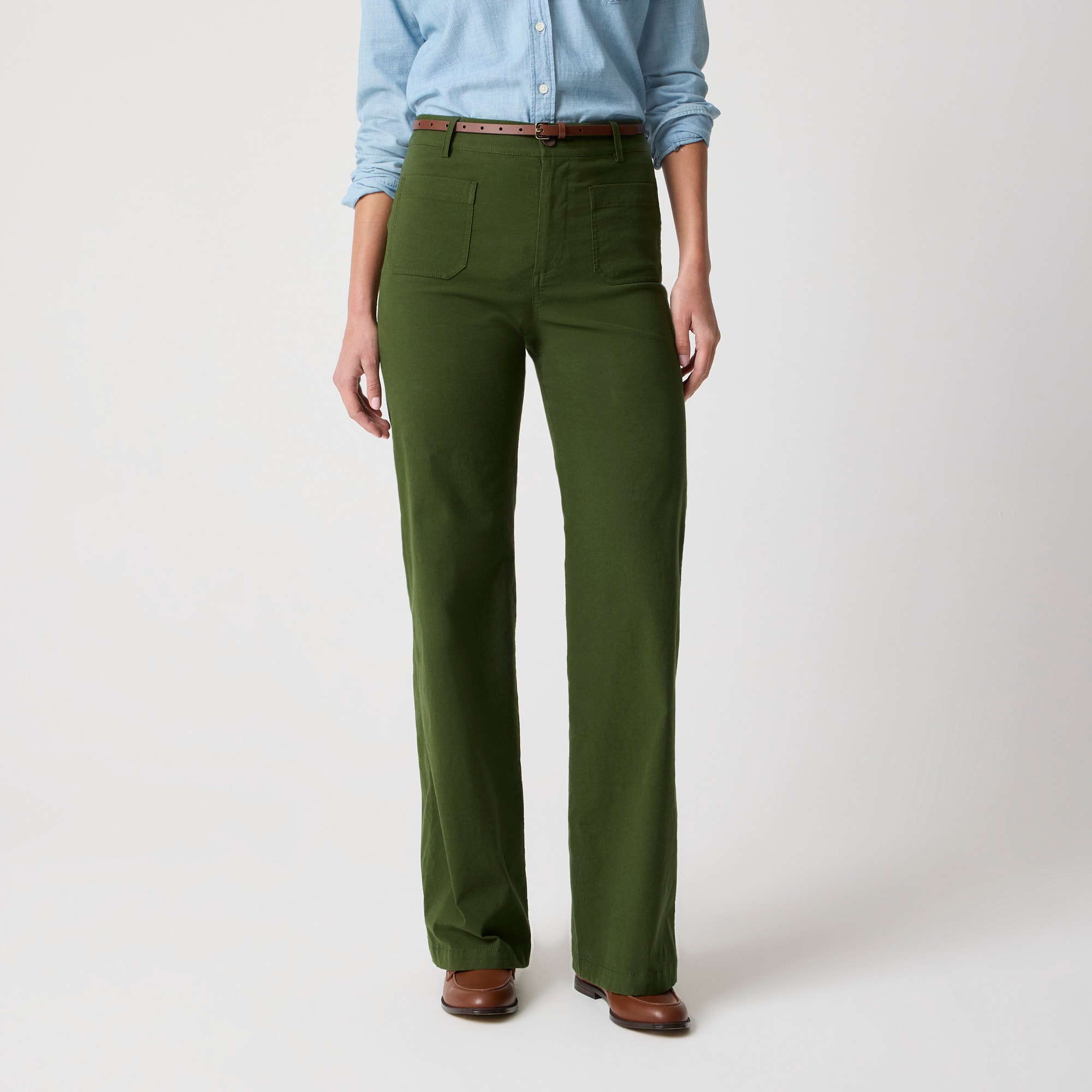 womens Lizzie high-rise patch-pocket wide-leg pant