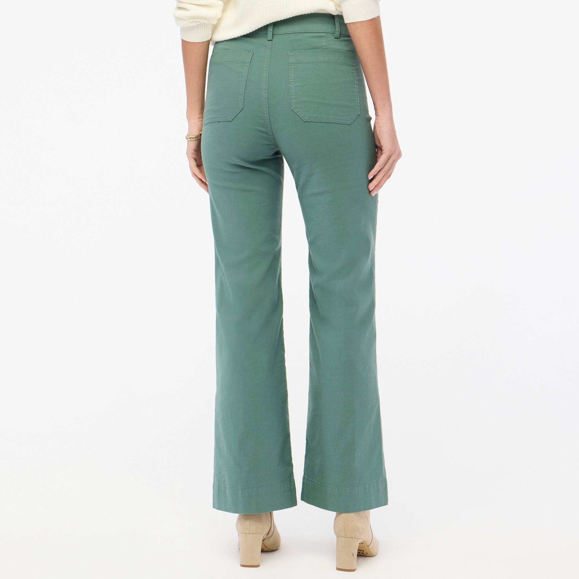 Lizzie high-rise patch-pocket wide-leg pant