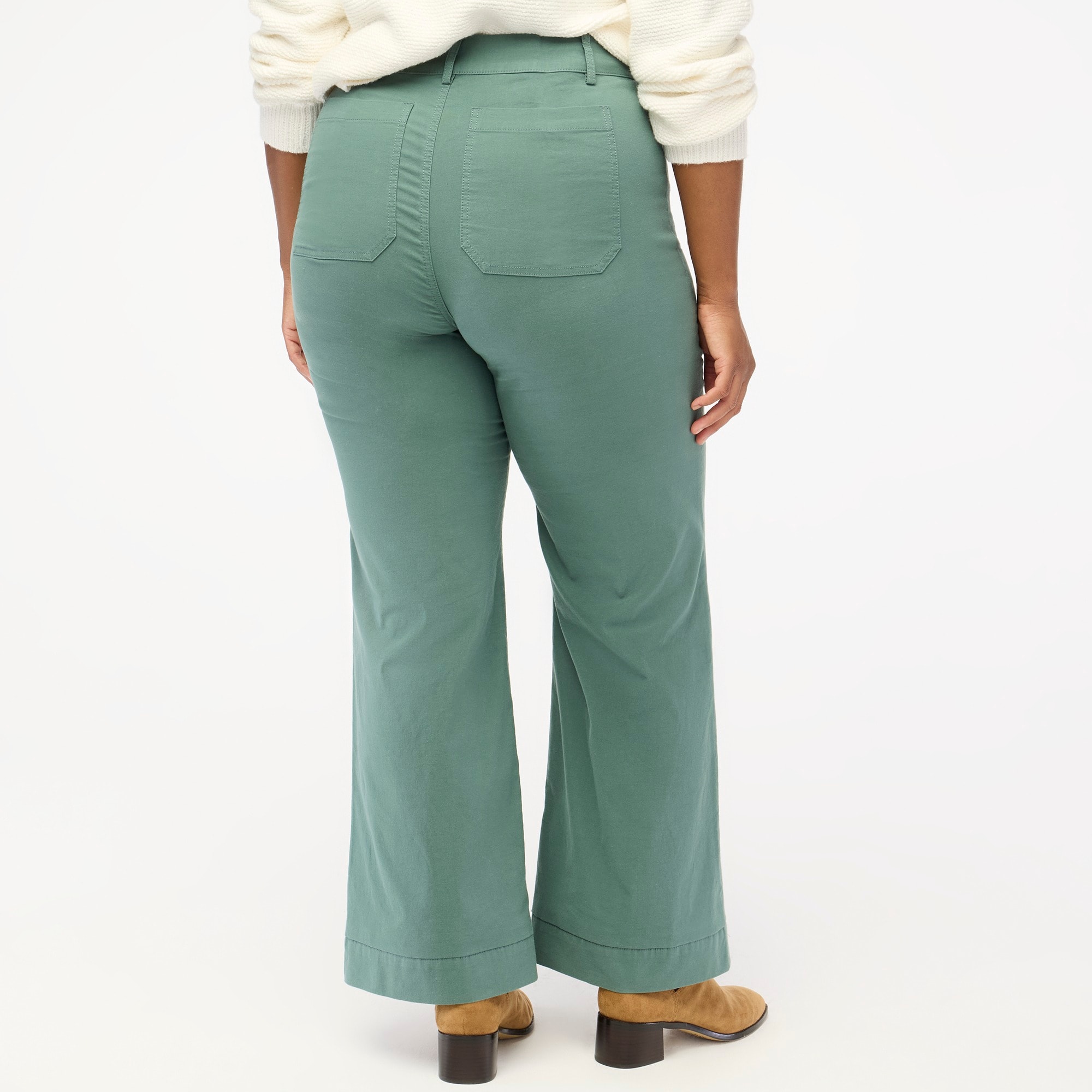 Lizzie high-rise patch-pocket wide-leg pant