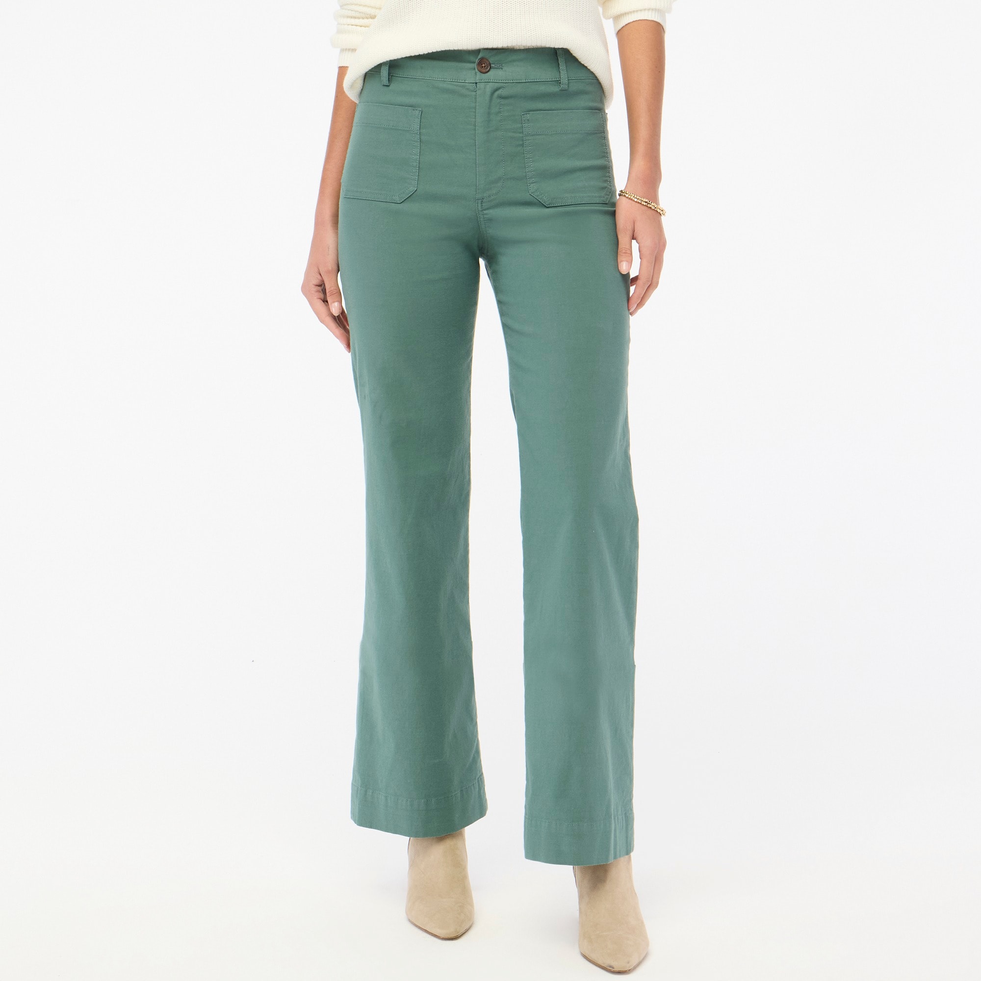 womens Lizzie high-rise patch-pocket wide-leg pant