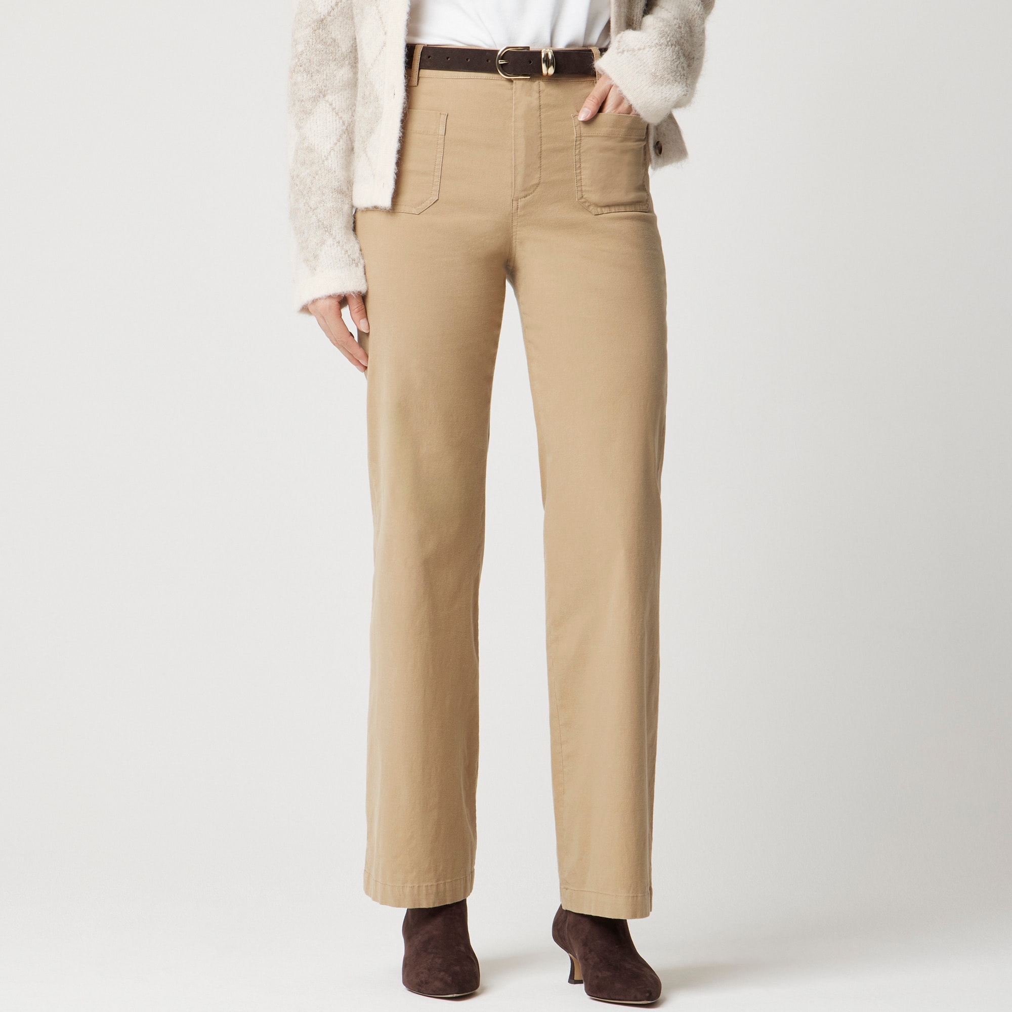 womens Lizzie high-rise patch-pocket wide-leg pant