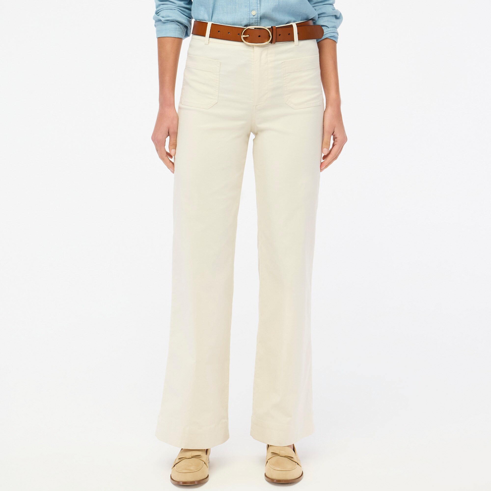 Lizzie high-rise patch-pocket wide-leg pant