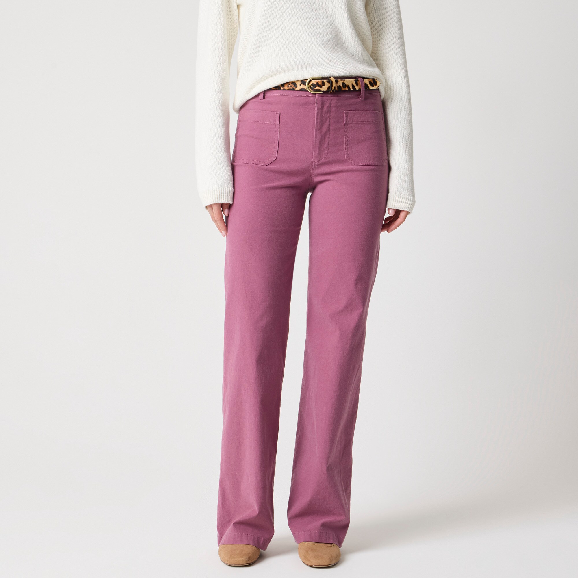 womens Lizzie high-rise patch-pocket wide-leg pant