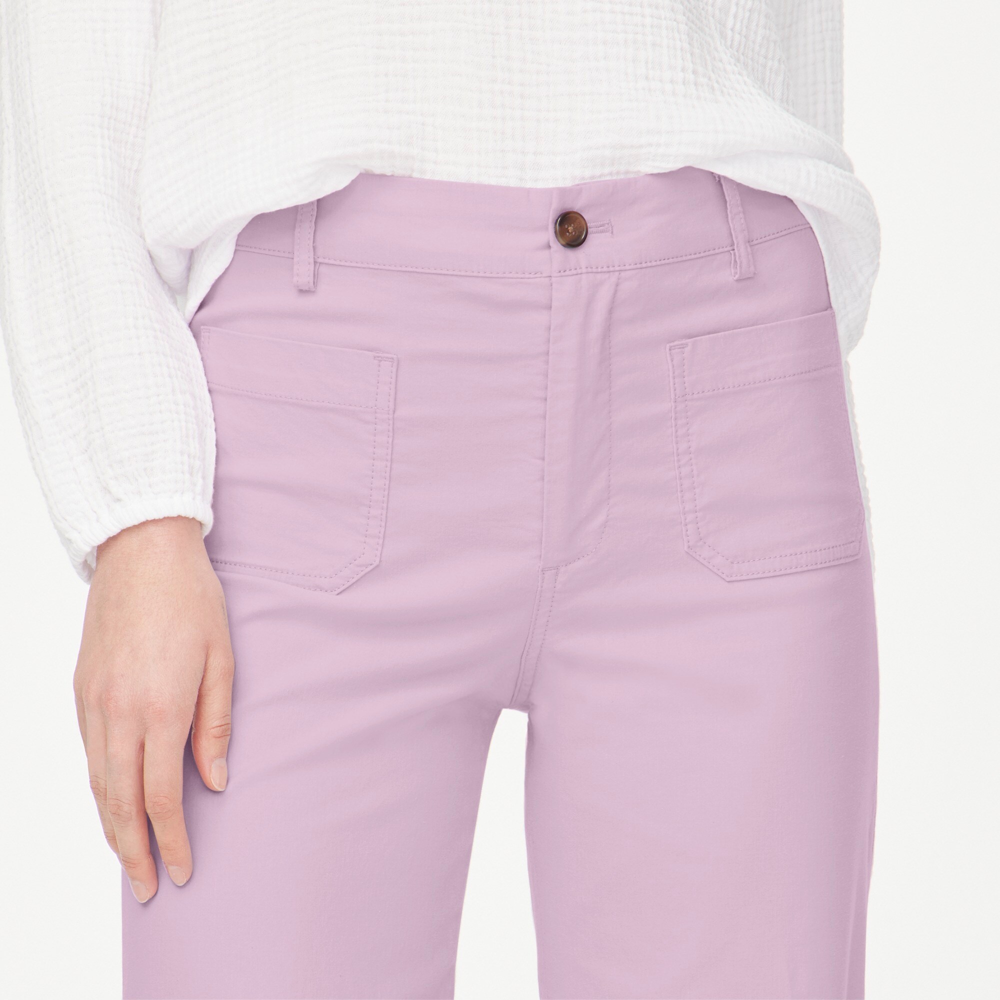 Lizzie high-rise patch-pocket wide-leg pant