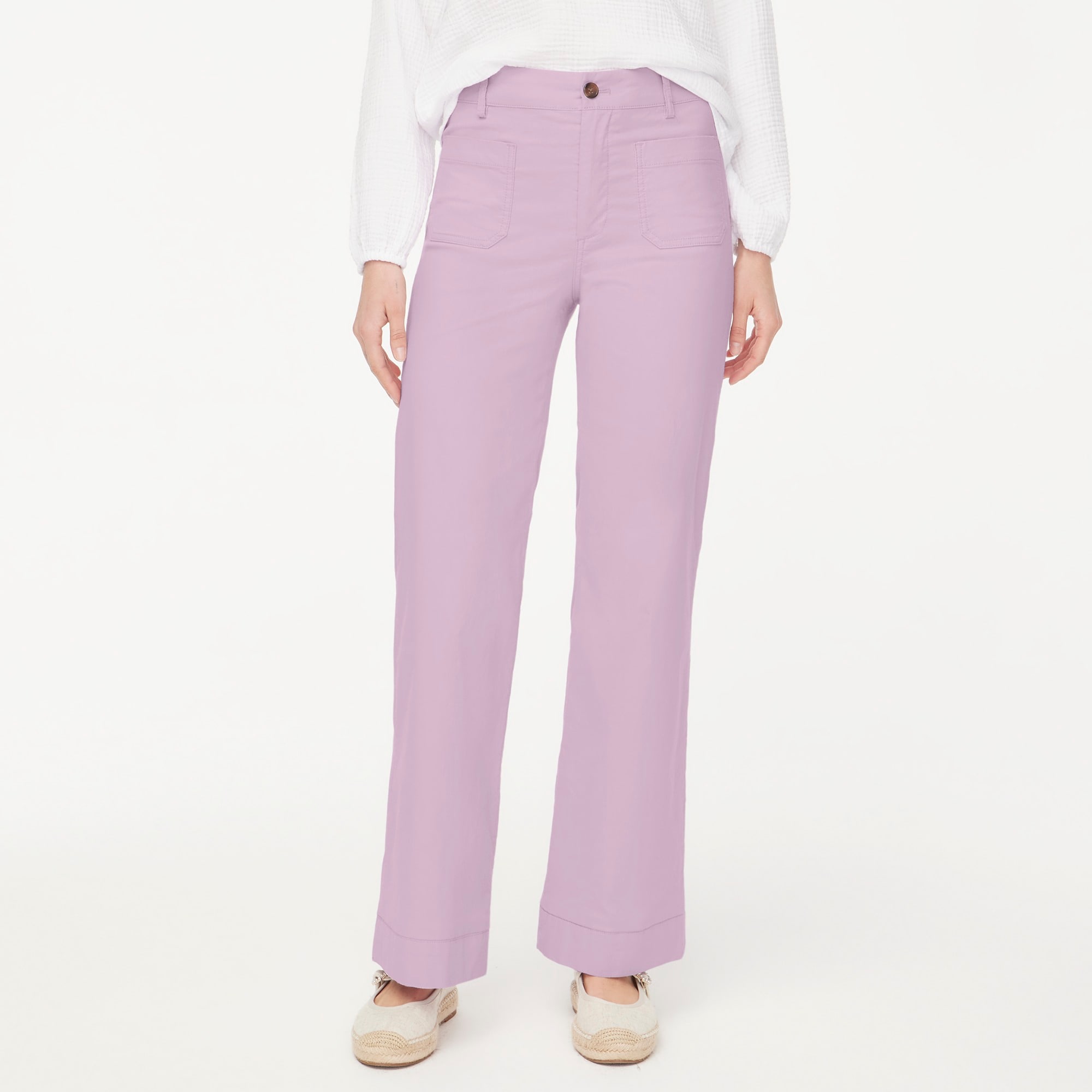 Lizzie high-rise patch-pocket wide-leg pant