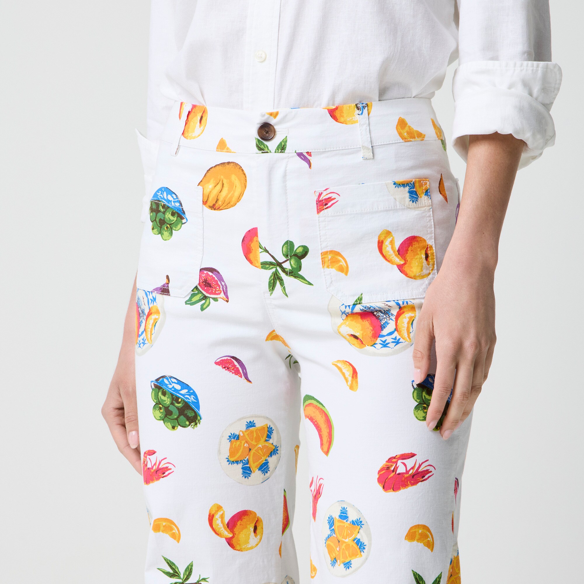Lizzie high-rise patch-pocket wide-leg pant