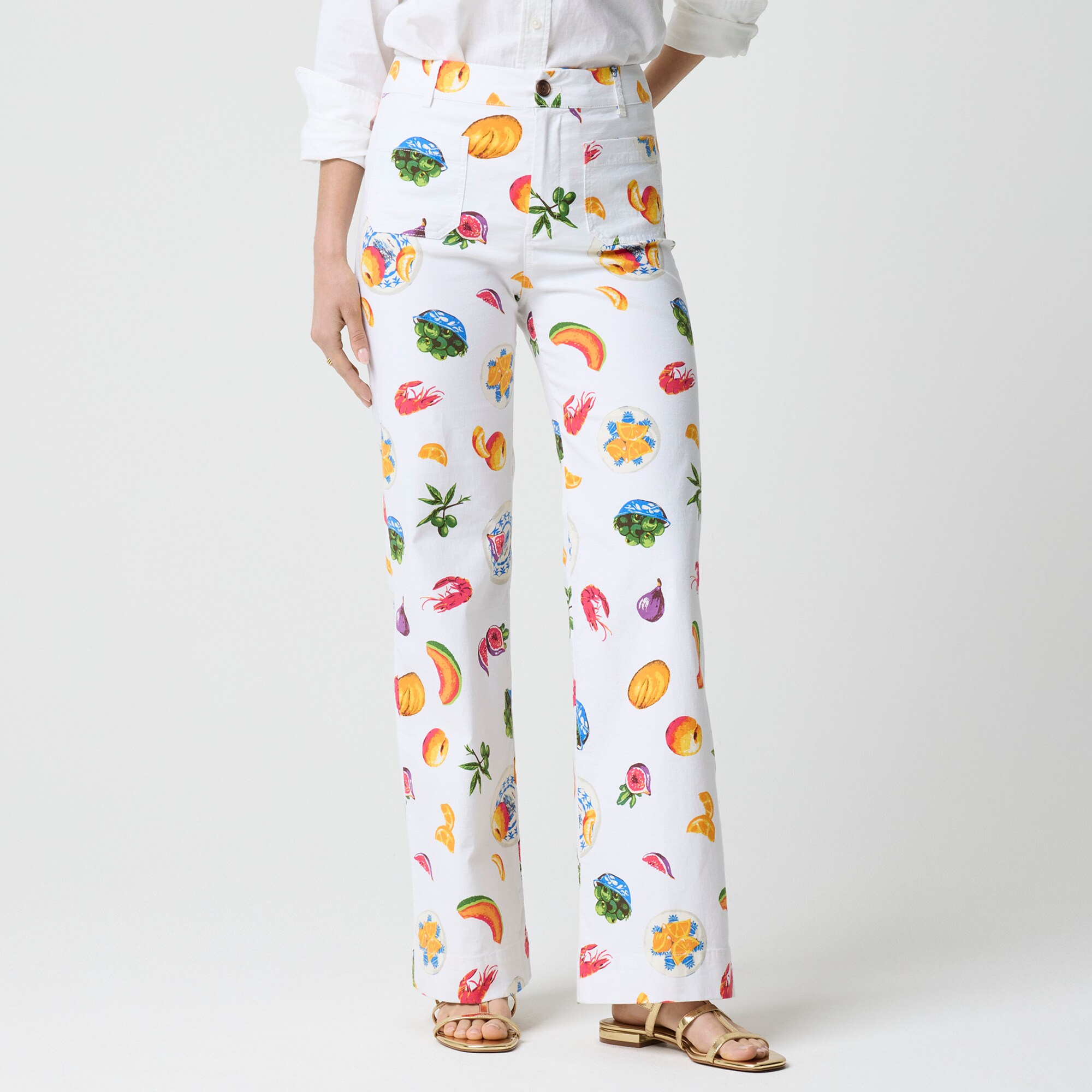  Petite Lizzie high-rise patch-pocket wide-leg pant
