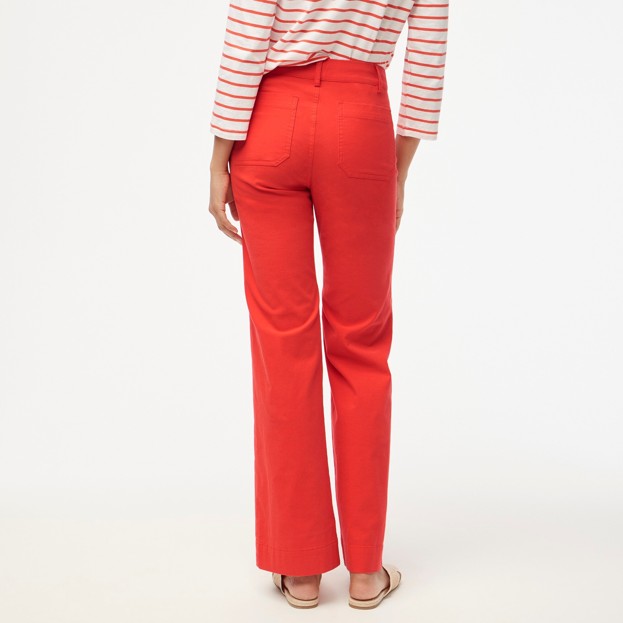 Striped Patch Pocket Wide Leg Pant