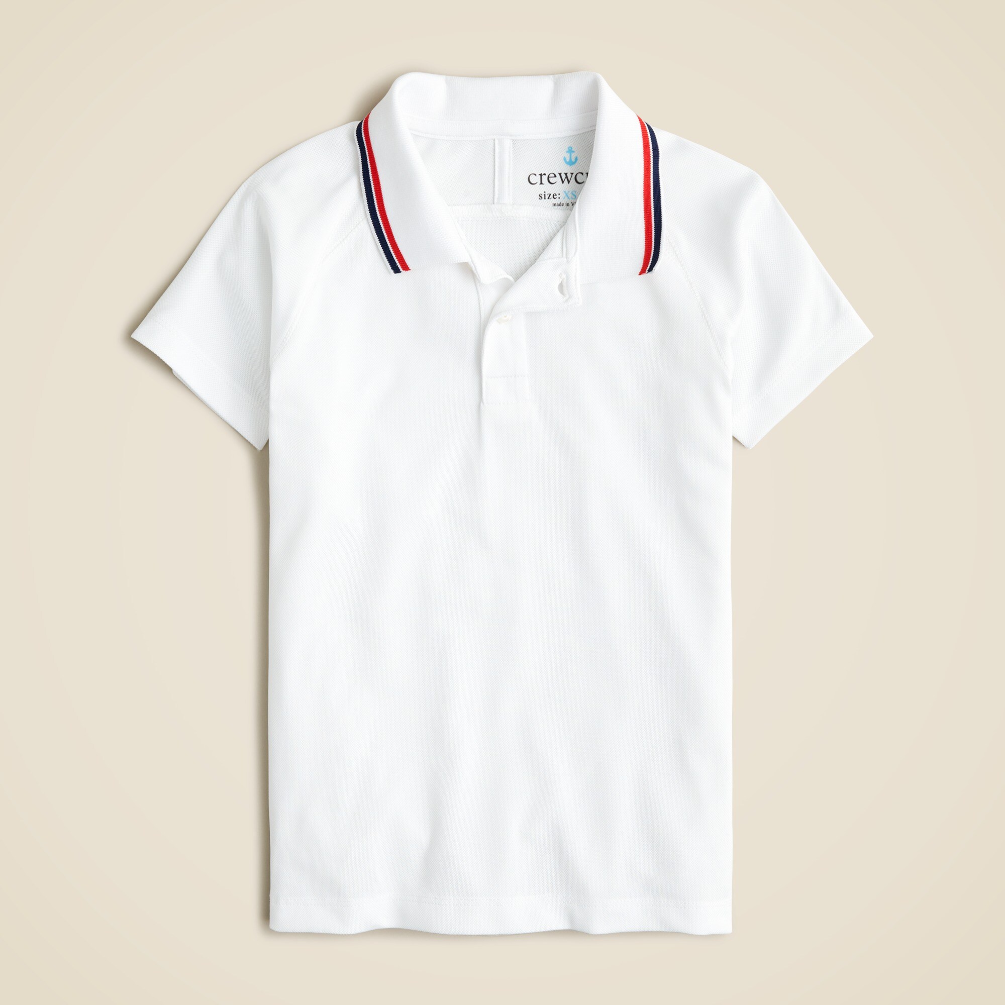 Kids' tipped tech piqué polo shirt