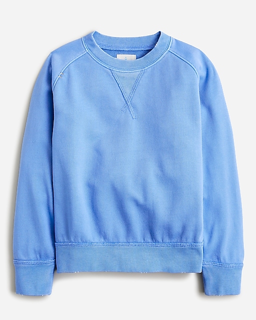 girls Kids' garment-dyed crewneck sweatshirt in terry