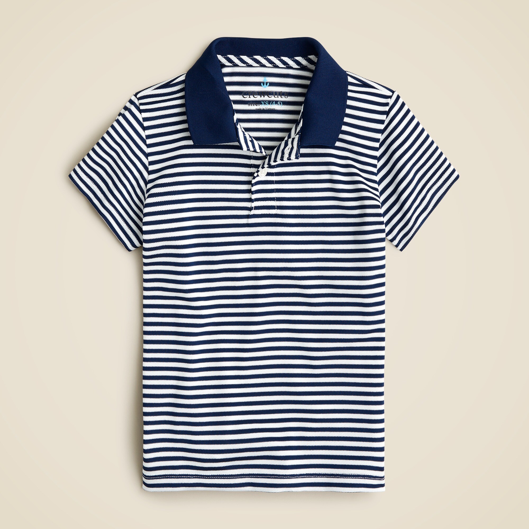 Kids' tech piqué polo shirt in stripe